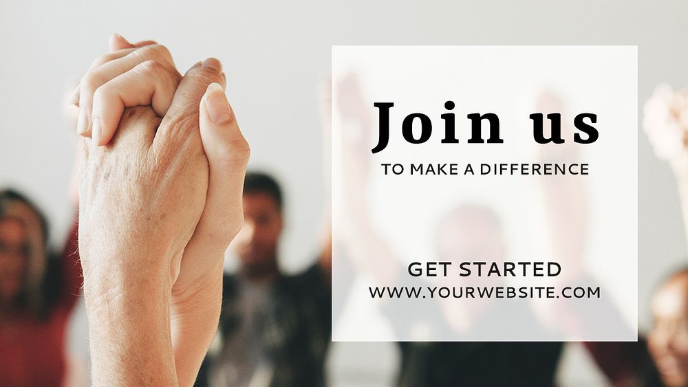 Join us to make a difference job recruitment social advertisement template mockup