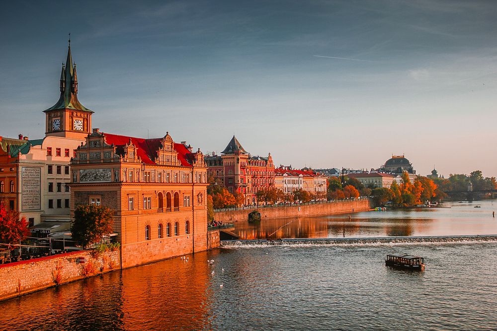 View from Charles Bridge. Prague, Czech. Original public domain image from Wikimedia Commons