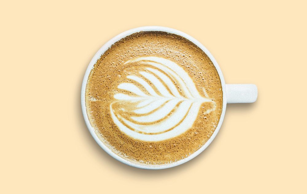 Hot latte sticker, drink design psd