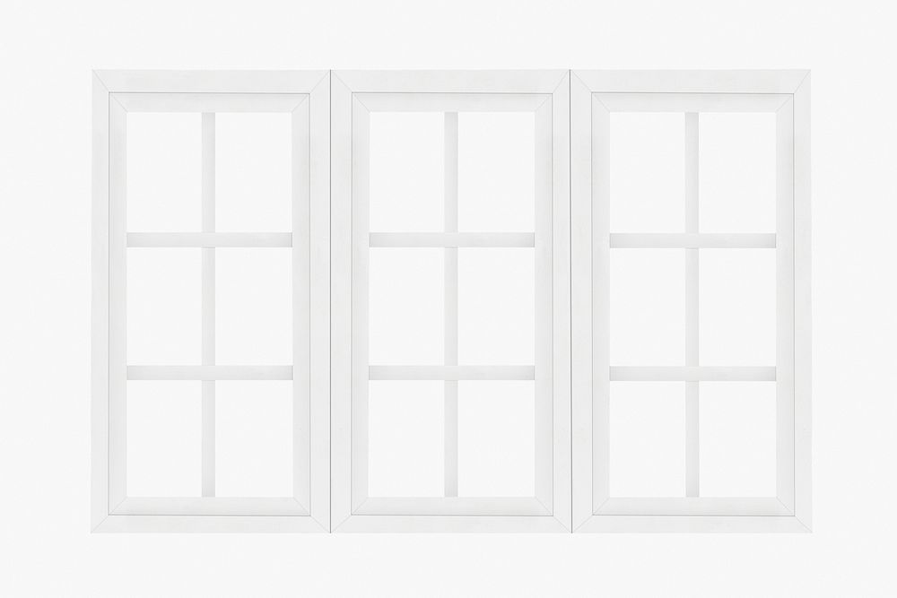 Double casement window clipart, home exterior design psd