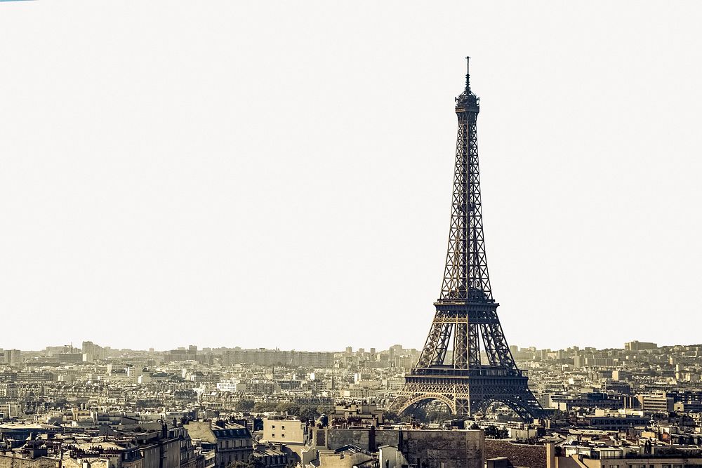 Aesthetic Eiffel tower background, Paris cityscape border