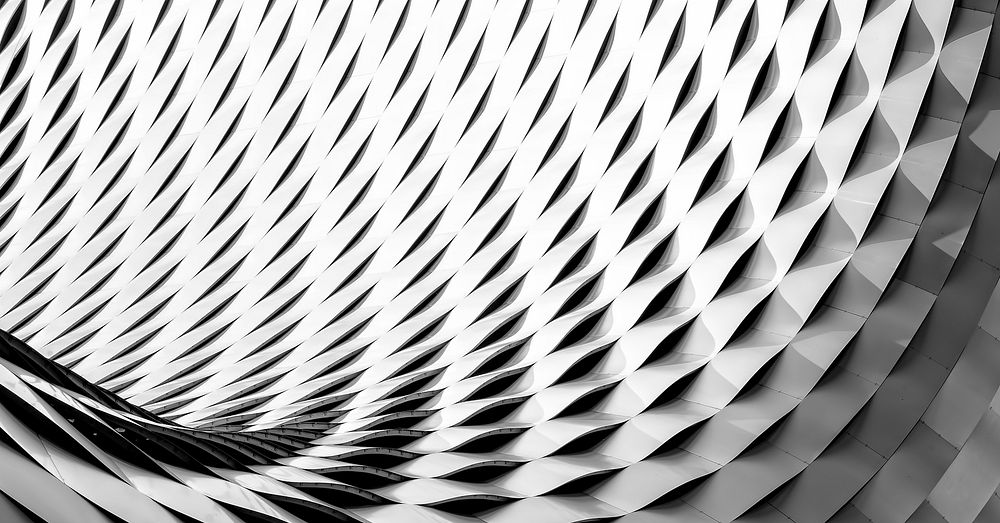 Wavy architectural texture background, black and white design