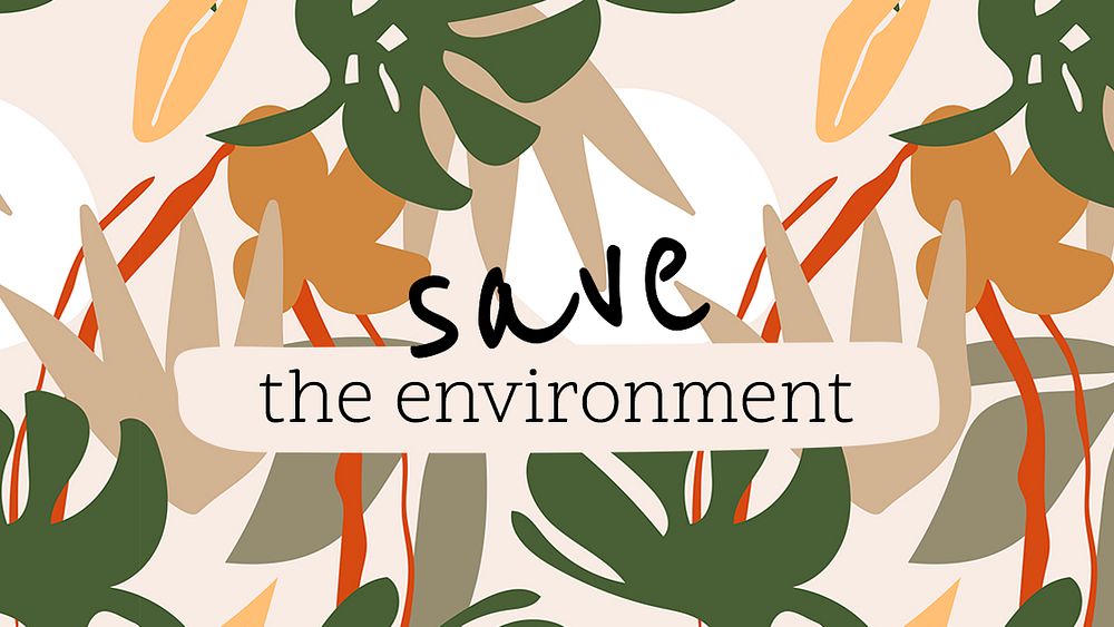 Save the environment template, editable inspirational message psd