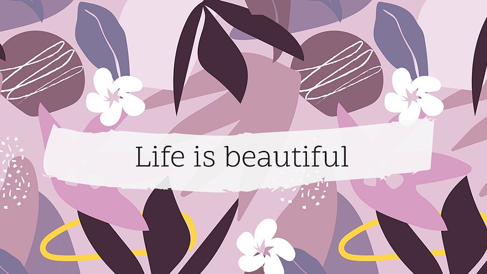 Life is beautiful banner template, editable inspirational message psd