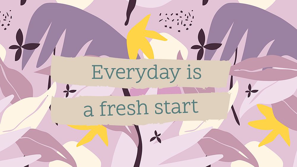 Quote blog banner template, editable inspirational message everyday is a fresh start psd