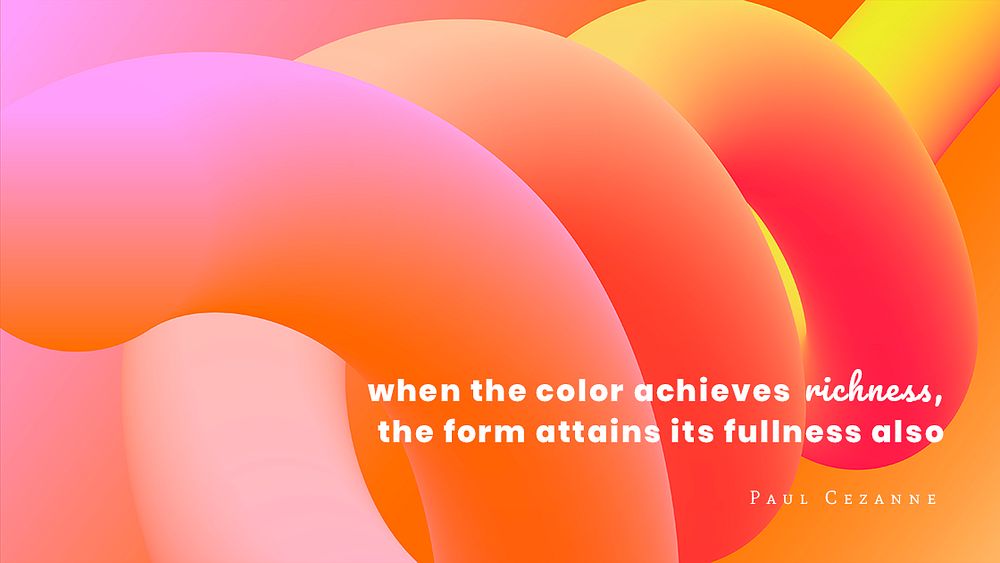 Abstract HD wallpaper template, colorful 3D design with inspirational quote psd