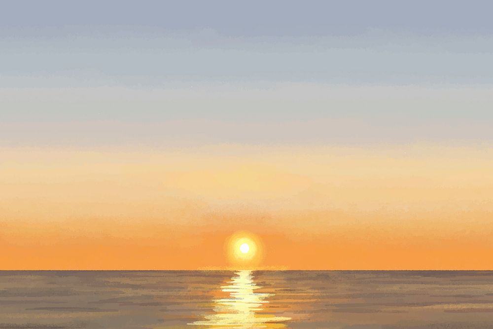 Sunset background, minimal pastel design vector