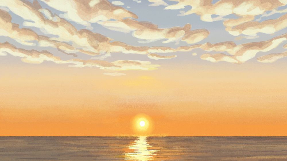 Horizon sunset background, minimal pastel design