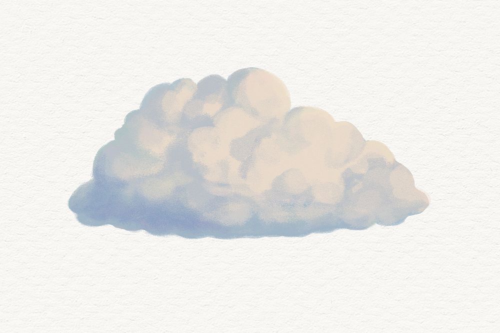 Nature sticker, minimal cloud design psd
