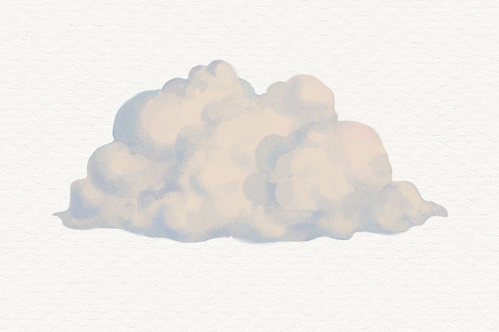 Cloud clipart, aesthetic nature design psd