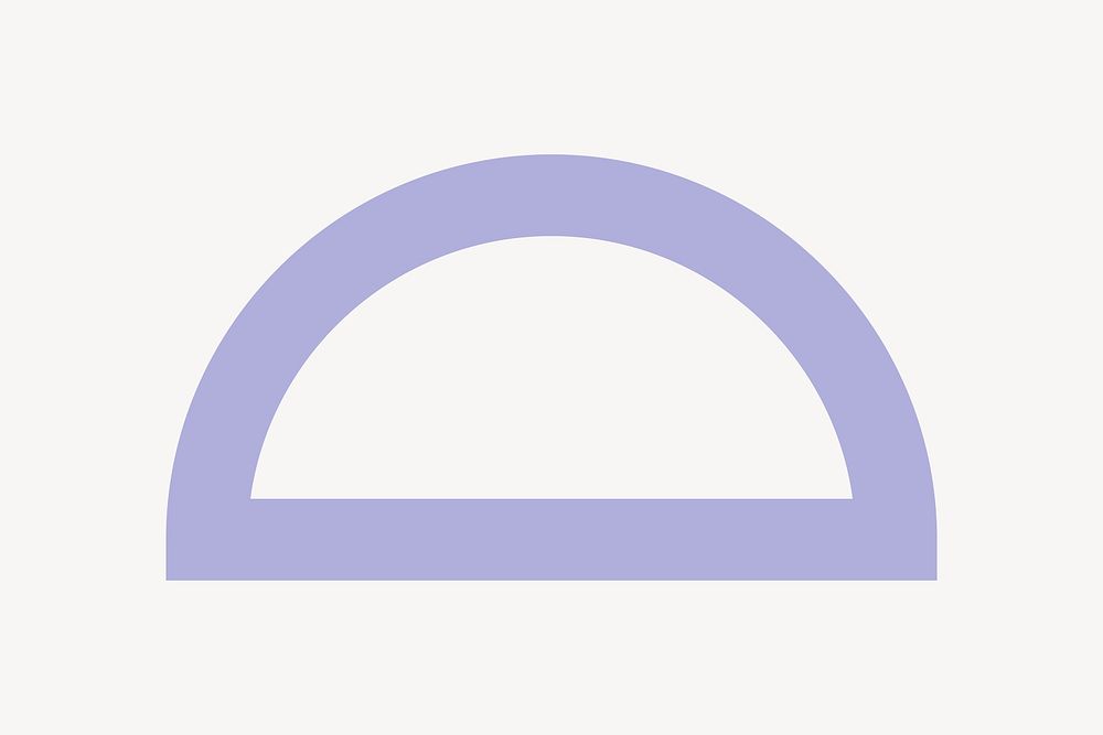 Purple semicircle sticker, outline geometric | Free Vector - rawpixel