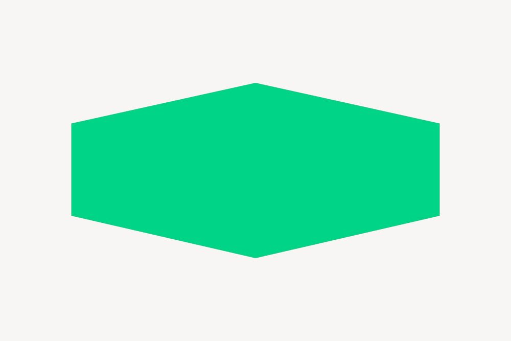 Abstract shape badge sticker, green geometric design vector