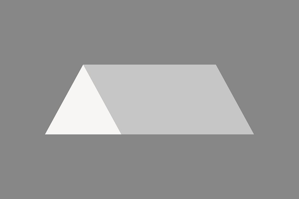 Triangular prism shape sticker, 3D geometric design vector