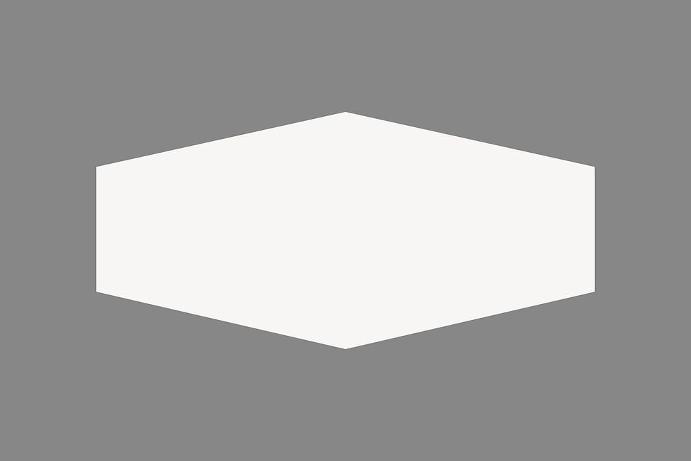 Abstract shape badge sticker, white geometric design vector