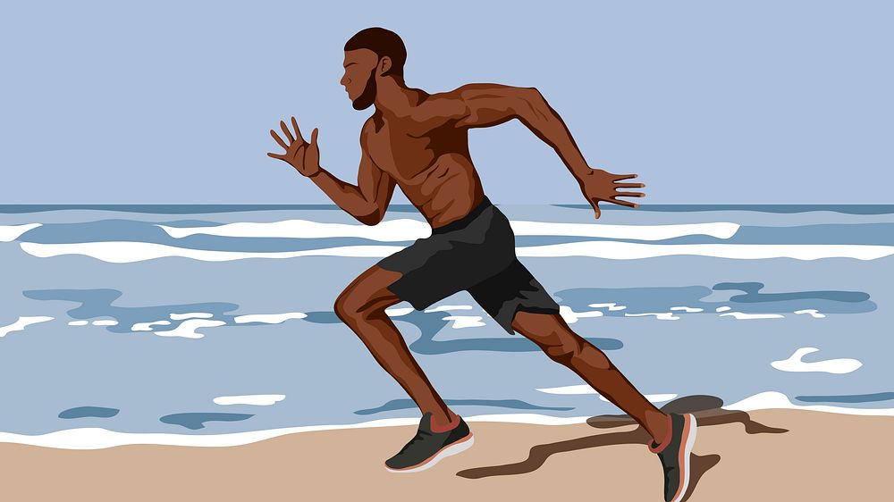 Men's fitness desktop wallpaper, realistic illustration 