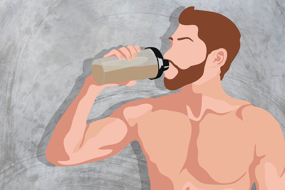 Men's health & fitness background, vector illustration