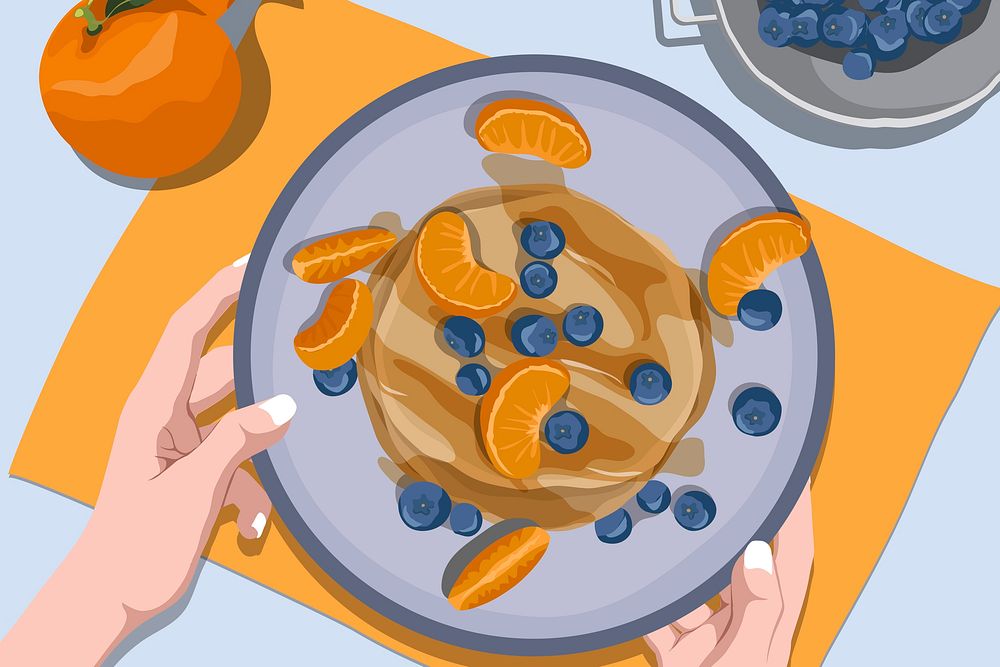 Pancake breakfast background, aesthetic vector illustration