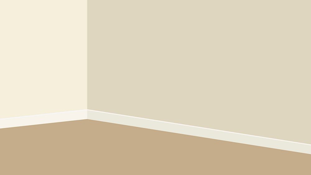 Empty corner computer wallpaper, realistic vector illustration