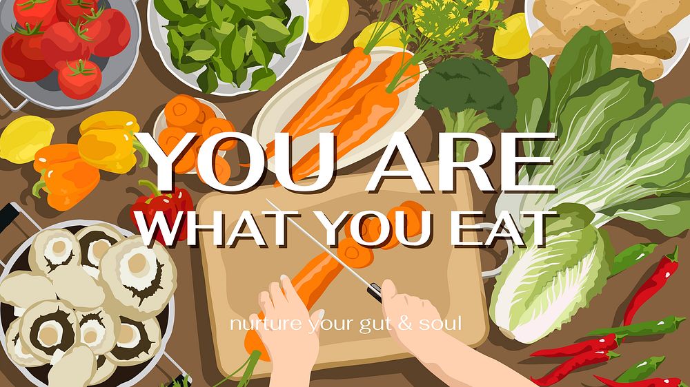 Vegetarian food blog banner template, aesthetic vector illustration
