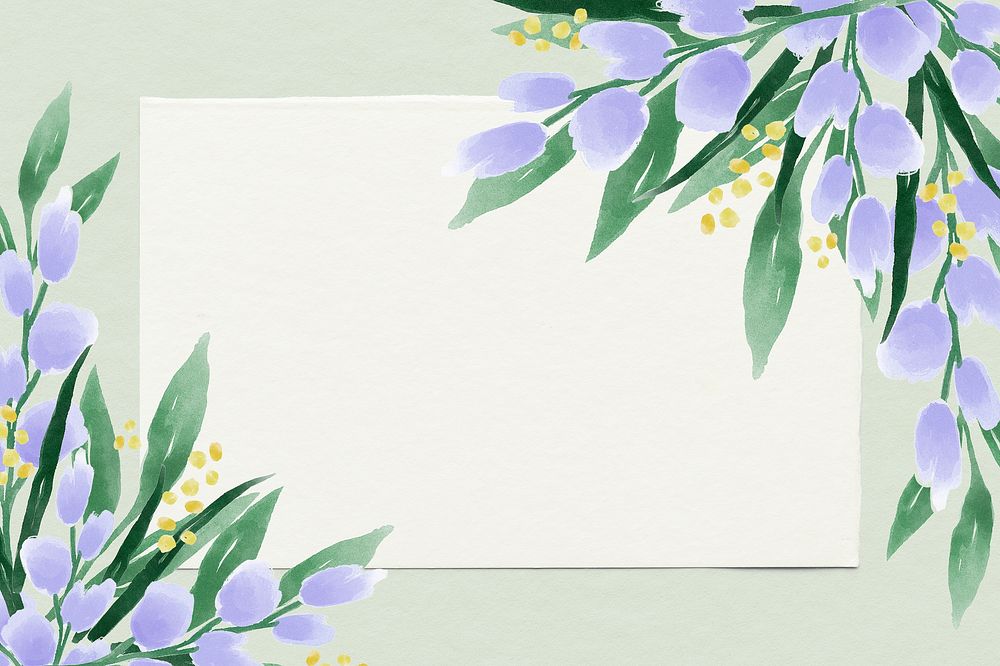 Watercolor flower frame, cute copy space design