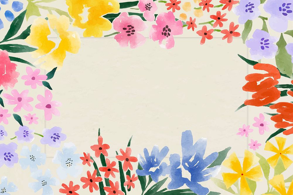 Spring flower frame, aesthetic copy space vector