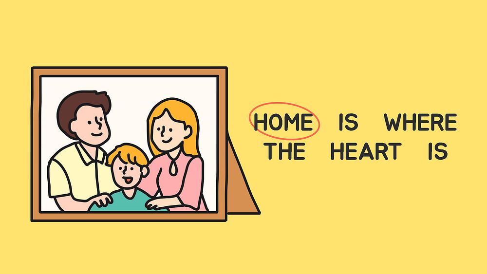Family blog banner template, home is where the heart is psd