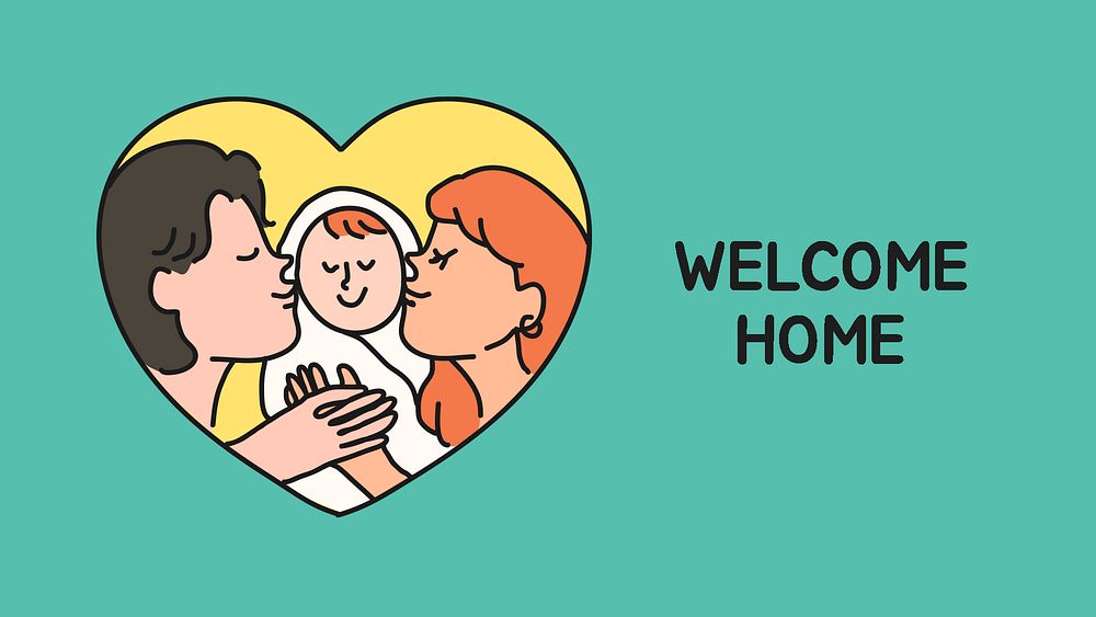 Welcome home blog banner template, family design psd