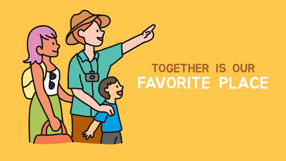Family blog banner template, summer vacation design vector