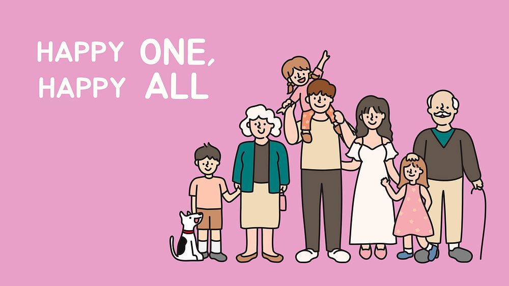 Family blog banner template, pink design vector