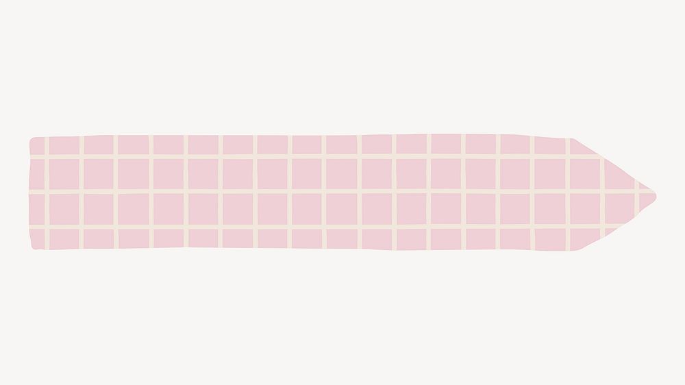 Grid pink page marker, pastel stationery collage element vector