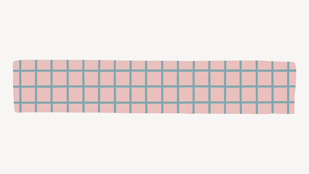 Washi tape, grid pink stationery, Free Vector rawpixel