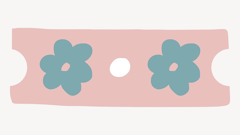 Floral washi tape, pastel stationery, collage element vector