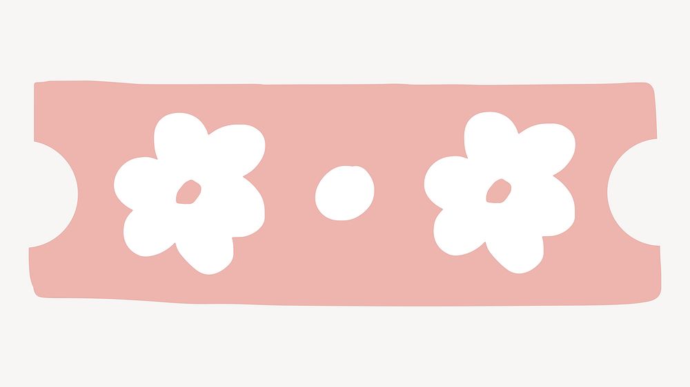 Floral washi tape, pastel stationery, collage element vector