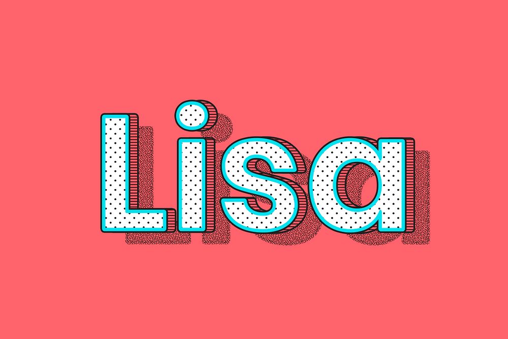 Lisa name halftone psd word typography