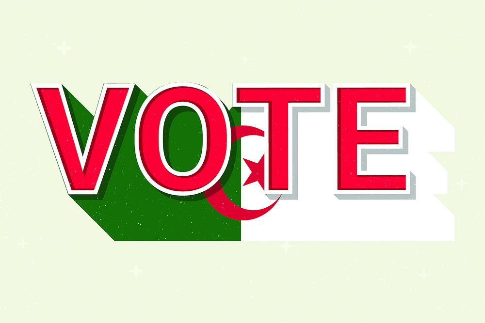 Vote word Algeria flag vector election