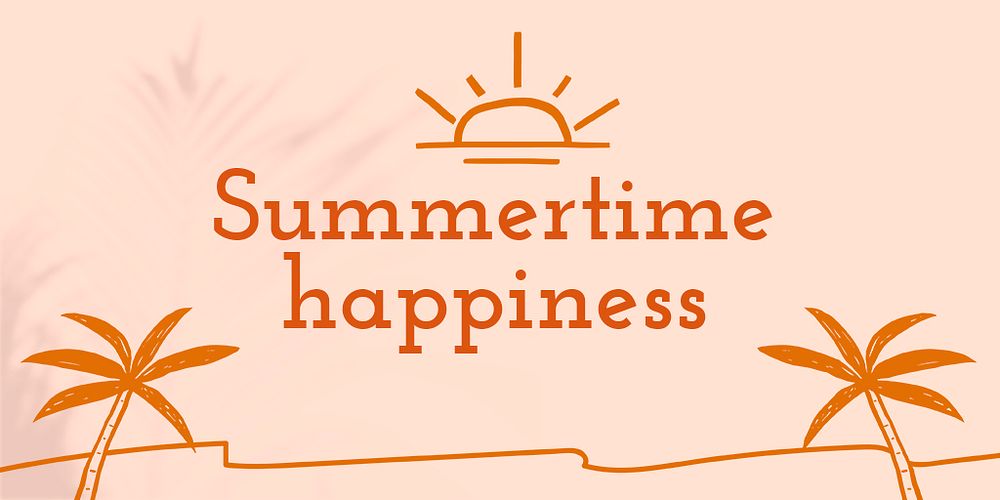 Summertime happiness editable template psd social media banner