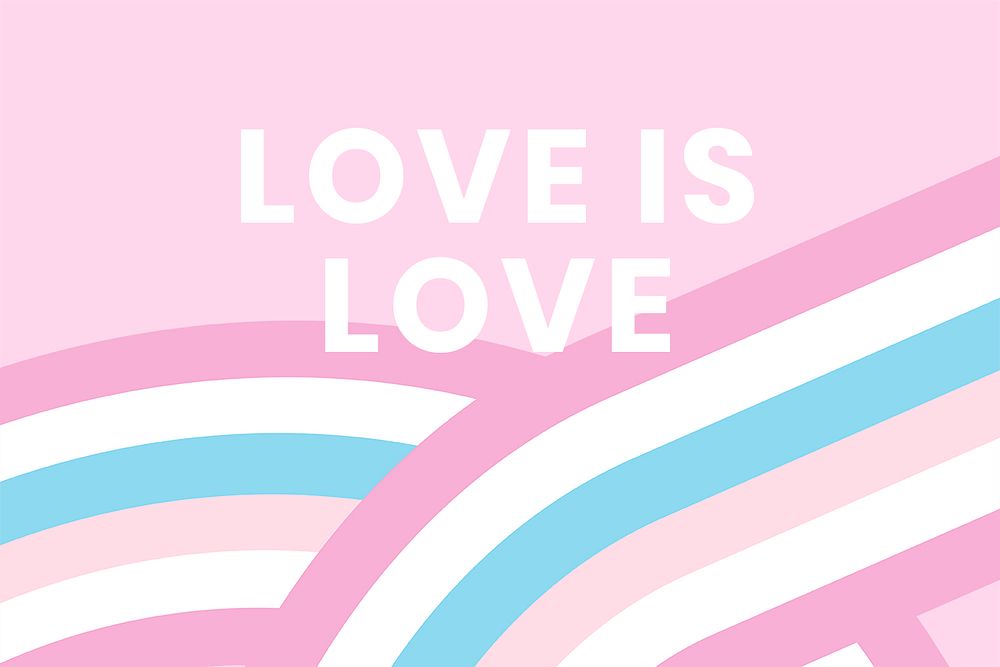 Bigender flag banner template psd with love is love text