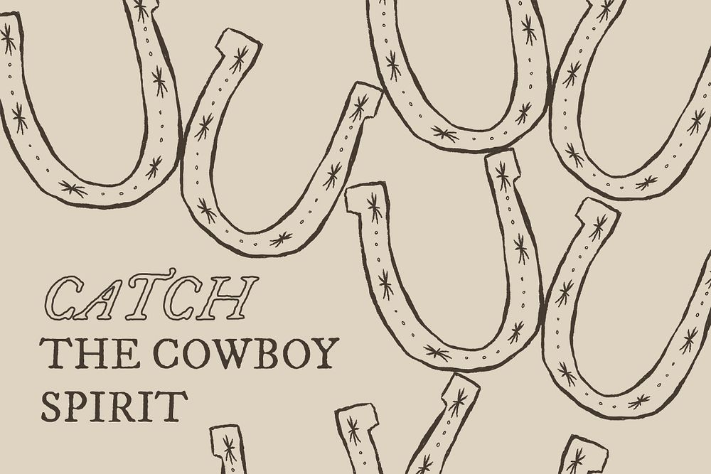 Cute horseshoe presentation template psd in cowboy theme