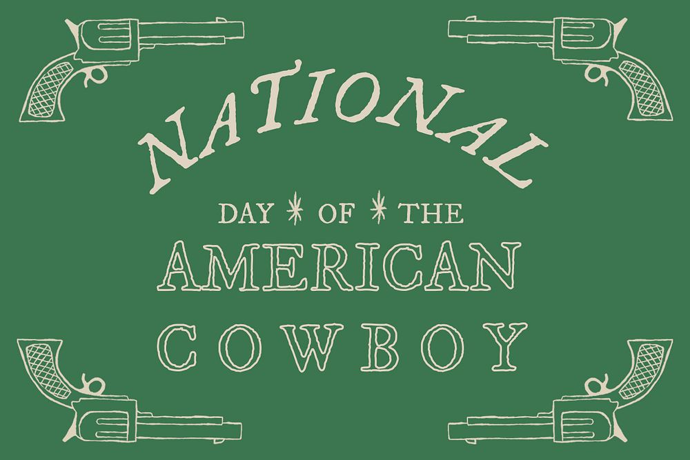 Wild west  presentation template psd with editable text, National Day of the Cowboy with hand drawn elements