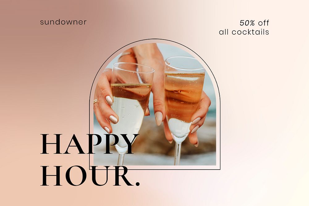 Classy bar template psd banner in minimal style