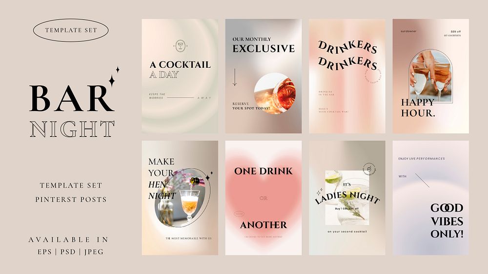 Classy bar template psd campaign collection
