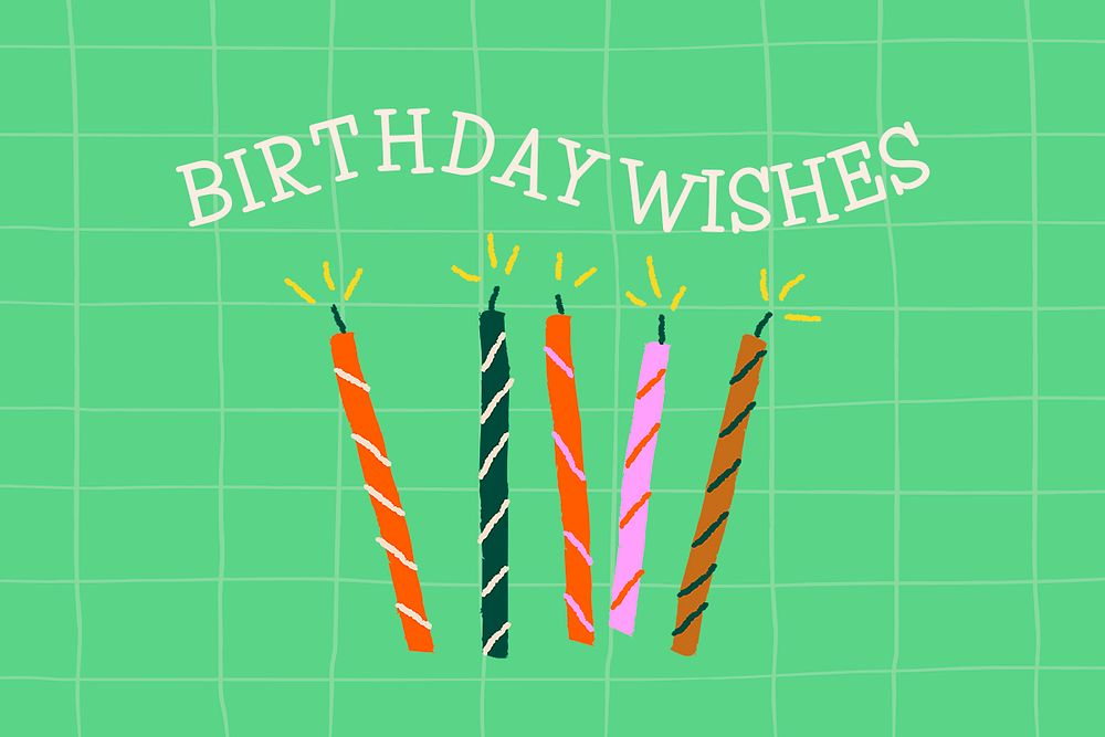 Doodle birthday party template psd with cute candles banner