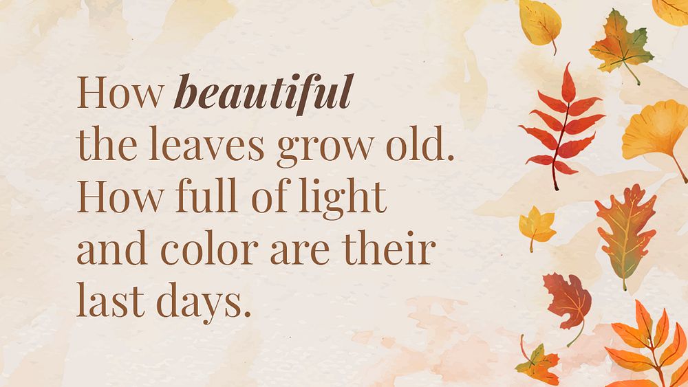 Autumn quote template psd for blog banner