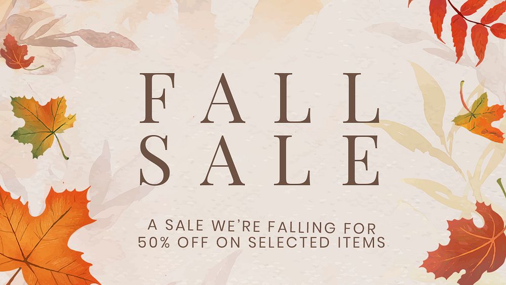 Fall sell template psd for blog banner