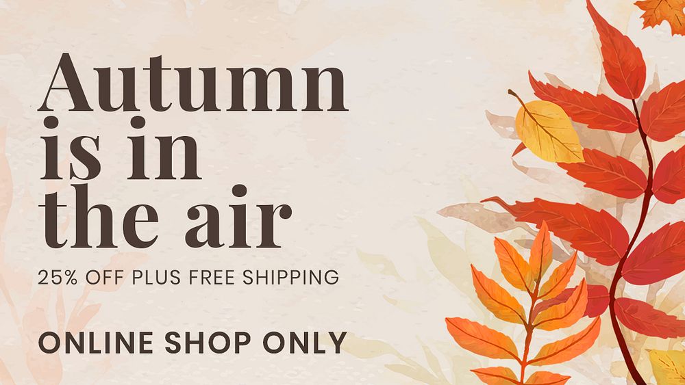Autumn sell template psd for blog banner autumn is in the air