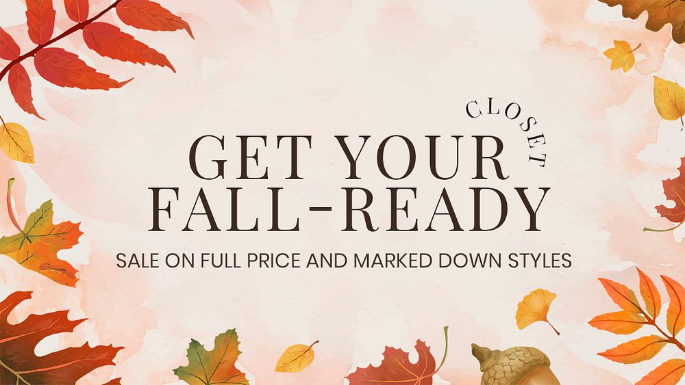 Fall sell template psd for blog banner get your closet fall ready