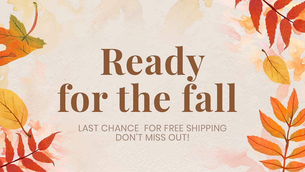 Fall sell template psd for blog banner ready for the fall