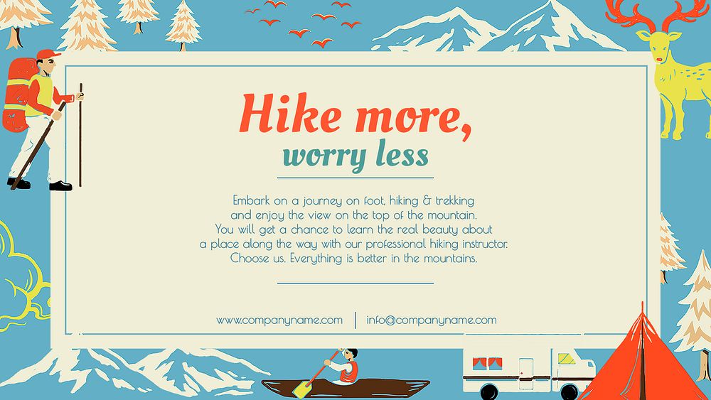 Escape hiking trip template psd holiday camping banner