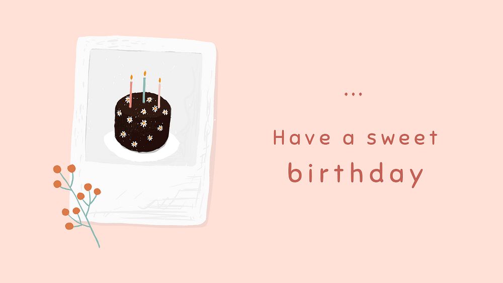 Cute birthday card template psd for blog banner have a sweet birthday