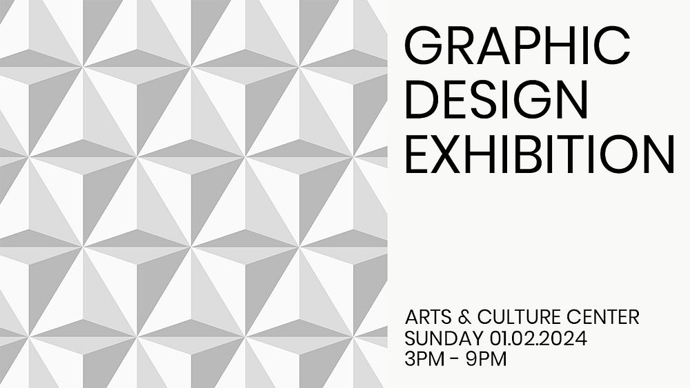 Design exhibition geometric template psd ad banner geometric modern style 